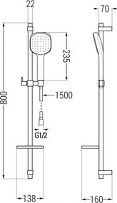 Mexen sprchový set DQ33, čierna, 785334581-70