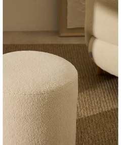 Krémový taburet z textílie buklé Kaeli – Kave Home