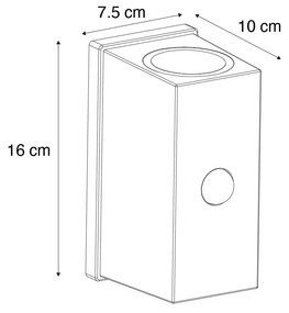 Nástenné svietidlo čierne 4-krokový senzor magnetické vrátane LED nabíjateľné - Sandy