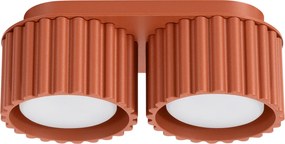Stropné svietidlo Aura, 2x okrovo červené hliníkové tienidlo, (6 cm)