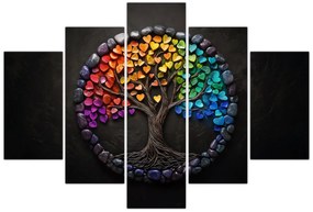 Obraz – Strom plný farebných sŕdc (150x105 cm)