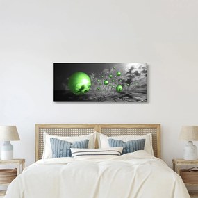 Obraz zelených abstraktných gulí (120x50 cm)