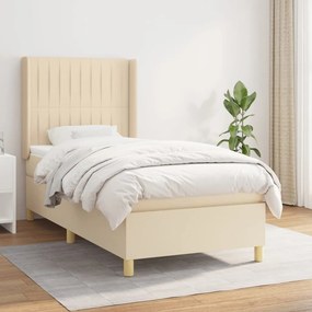 Boxspring posteľ s matracom krémová 100x200 cm látka 3132134