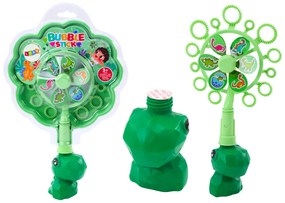 LEAN TOYS Stroj na bubliny s ventilátorom – Dinosaurus, zelená