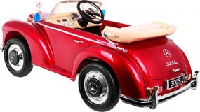 Ramiz Mercedes Benz 300S Retro pre deti Červený lak + diaľkové ovládanie + EVA + pomalý štart + LED MP3
