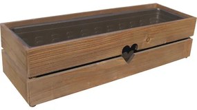 Hrantík drevený SRDCE 61 x 19 x 15 cm gaštan