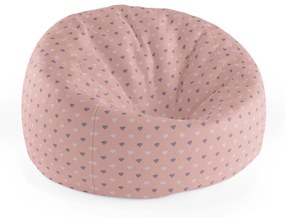 Sablio Sedací vak Cocoon Srdiečka na ružovej - 75 x 45 x 35 cm