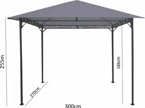 CH Sivý záhradný altánok Altana II 3 x 3 m