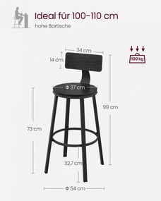 Set vysokých barových stoličiek LBC026B56V1