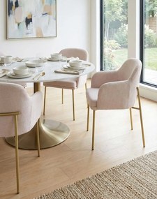 Stolička Zafiro Arm Gold s podrúčkami, béžová (S2441)