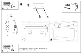 Stropné svietidlo Quad Maxi, 1x čierne kovové tienidlo