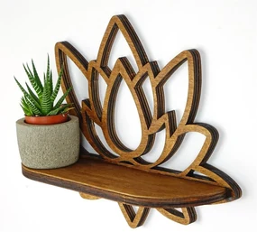 Polica v prírodnej farbe 33 cm Lotus – Kalune Design