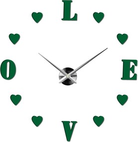 SENTOP | Moderné nalepovacie nástenné hodiny láska | SENTOP 12S011-Wanduhr HEU- analógové