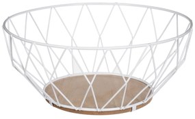 Kovová misa na ovocie Diamond White, 28x11,5 cm