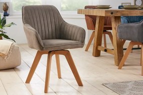 Nemecko -  Otočná dizajnová stolička LIVORNO, vintage taupe, mikrovlákno