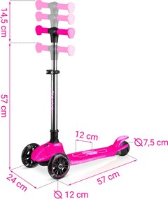 Ricokids Jelly svietiaca v tme detská balančná Kolobežka - ružová