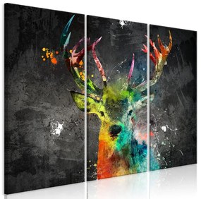 Artgeist Obraz - Rainbow Deer (3 Parts) Veľkosť: 120x80, Verzia: Premium Print