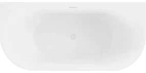 Mexen Oval, voľne stojaca nástenná vaňa 150 x 75 cm, biela, biely prepad, 52671507500-20