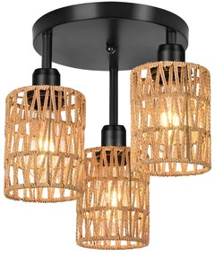 Toolight Toolight, stropné svietidlo 3xE27, APP1624-3C, hnedá-čierna, OSW-04127