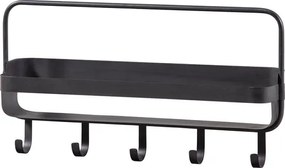 Kovová polica do kúpeľne RAKKA 56x29 cm, čierna