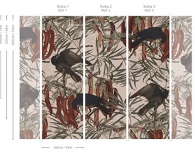 WALLCOLORS Crows Pink Wallpaper - tapeta POVRCH: Wallstick