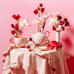 Červeno-biela keramická čajová súprava You are My Cup of Tea – Sass &amp; Belle