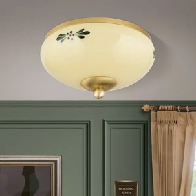 Orion DL 7-672 - Stropné svietidlo LANDHAUS 1xE27/60W/230V pr. 21 cm mosadz/béžová