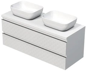 Kúpeľňová skrinka s krycou doskou SAT Cube Way 120x47,5x46 cm biela mat CUBE3D461202ZBKD
