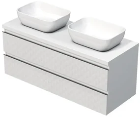 Kúpeľňová skrinka s krycou doskou SAT Cube Way 120x47,5x46 cm biela mat CUBE3D461202ZBKD