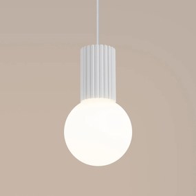 Závesné svietidlo Halo, 1x biele sklenené tienidlo, w