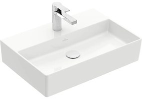 VILLEROY &amp; BOCH Memento 2.0 závesné umývadlo s otvorom, bez prepadu, 600 x 420 mm, biela alpská, s povrchom CeramicPlus, 4A2261R1