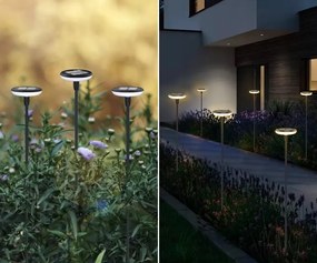 LED solárna záhradná lampa poháňaná stojacim stĺpikom 78 cm 4000K IP64 so súmrakovým senzorom