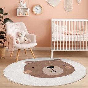 Hnedý/krémový prateľný detský koberec ø150 cm Teddy Bear – Mila Home