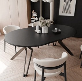 Okrúhly rozkladací jedálenský stôl KODY 100-120cm čierna matná