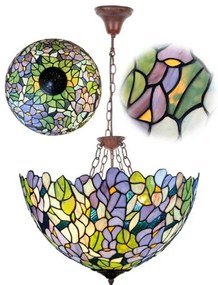 Luster do obývačky Reversed Tiffany AMAZONIT Ø50 3*E27