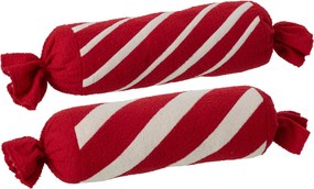 2ks veľký vianočný valcový pruhovaný vankúš Candy - 75 * 19 * 19 cm