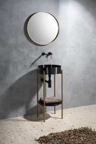 Sapho Sapho, AURUM nerezové umývadlo, priemer 38cm, vrátane výpuste, gun metal, AU101