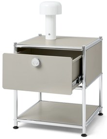 Kovový odkladací stolík »CN3« s 1 zásuvkou, svetlosivý