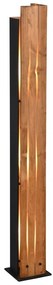 Stojacia lampa v čierno-prírodnej farbe s dreveným tienidlom (výška 121 cm) Karuni – Trio