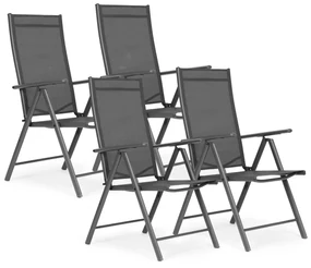 Komplet 4 záhradných stoličiek MultiGarden, sivé