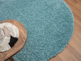 My Flair, Kusový koberec My Shaggy hellblau kruh, 150x150 (priemer) kruh, modrá, chodba / predsieň