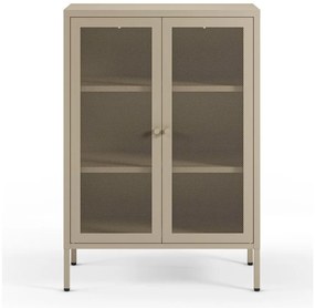 Krémovobiela kovová skrinka 70x100x40 cm Fayna – Marckeric