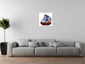 Gario Obraz s hodinami Na malej loďke Rozmery: 40 x 40 cm