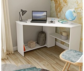 Rohový PC stolík  Rhyno (biela). Vlastná spoľahlivá doprava až k Vám domov. 1108243