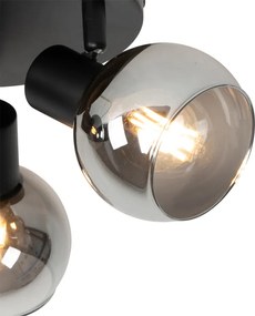 Inteligentné stropné bodové svietidlo čierne s dymovým sklom vrátane 3 Wifi P45 - Vidro