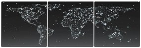 Obraz na plátne - Žiariaca mapa sveta - panoráma 5213QB (120x40 cm)