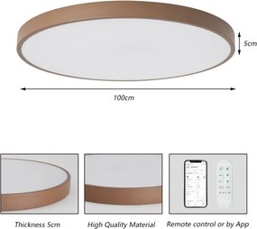 Brilagi-LED Stmievateľné svietidlo POOL SMART LED/128W/230V 100 cm Wi-Fi Tuya + diaľkový ovládač hnedá