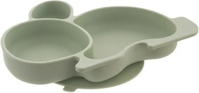 Šalviovozelený silikónový detský tanier 18x23 cm Bunny – Orion