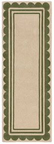 Ručne všívaný behúň Lois Scallop Green, 80x230, zelená, chodba / predsieň, Flair Rugs