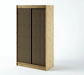 Šatníková skriňa 120 cm Ladonna 1 (dub artisan + čierna matná). Akcia -19%. Vlastná spoľahlivá doprava až k Vám domov. 1043511